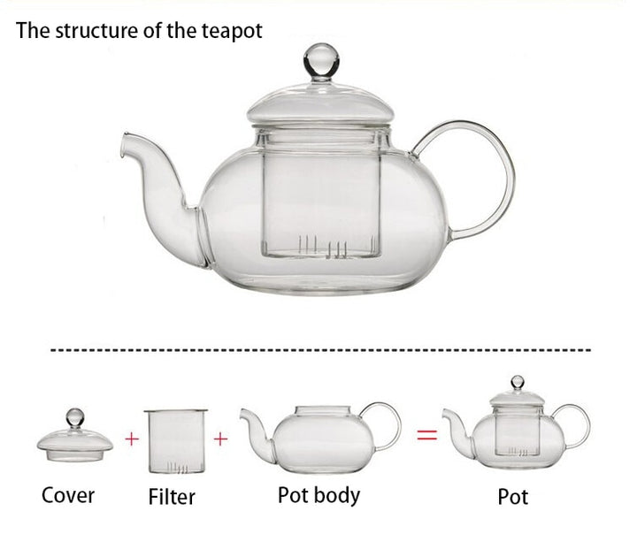 High quality Heat Resistant Glass Tea Pot & Glass Set
