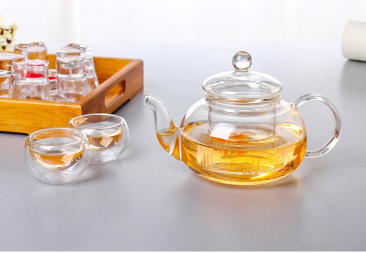 High quality Heat Resistant Glass Tea Pot & Glass Set