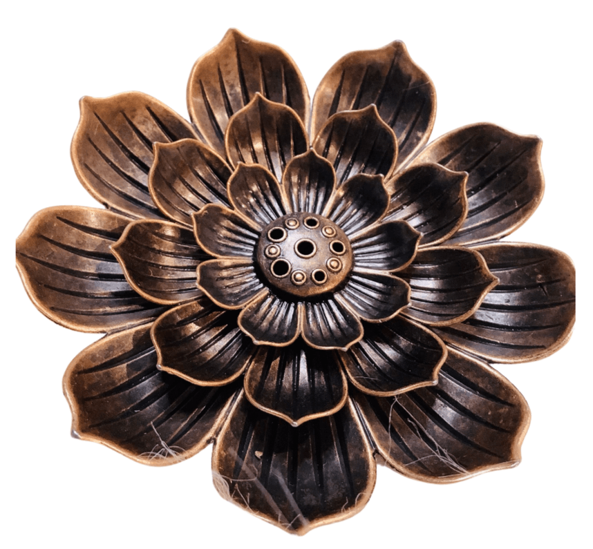 Metal Lotus Flower Incense Burner