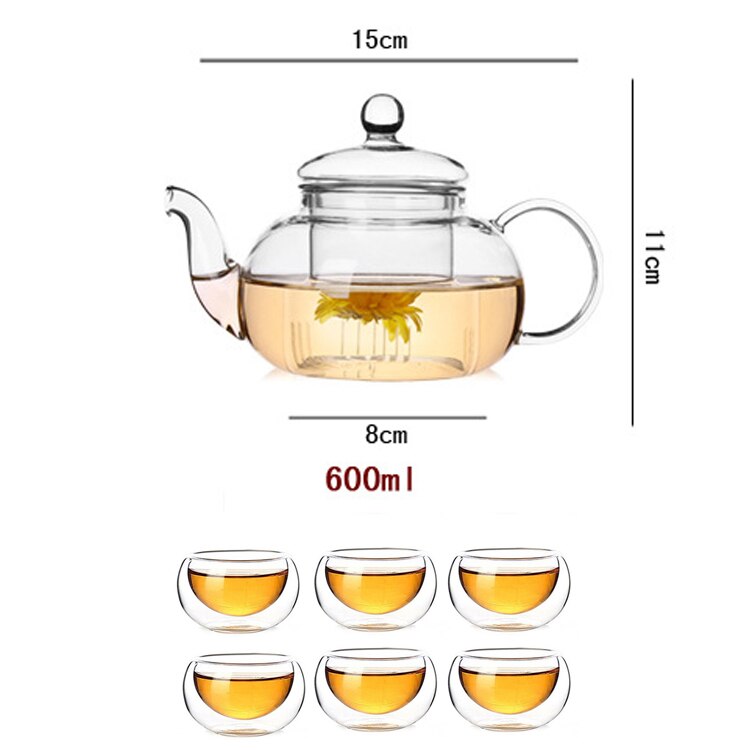 High quality Heat Resistant Glass Tea Pot & Glass Set