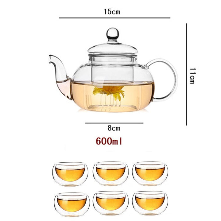 High quality Heat Resistant Glass Tea Pot & Glass Set