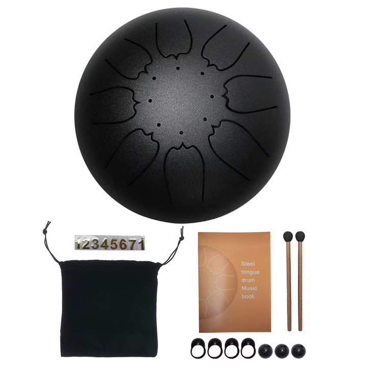 3/6/8 Inch Steel Tongue Drum Set Handpan Drum Pad Tank with Drumstick Carrying Bag Percussion Instruments Accessories