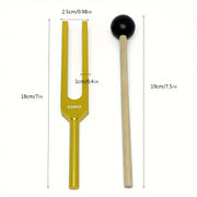 528 Hz Golden Solar Plexus Chakra Tuning Fork For Healing & Dna Repair - Solfeggio Frequency With Silicone Hammer, Cleaning Cloth Included
