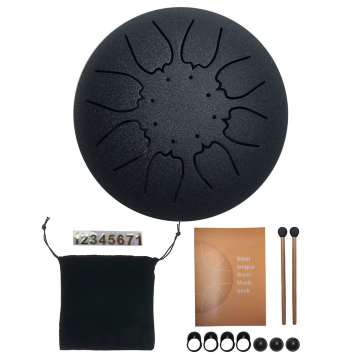 3/6/8 Inch Steel Tongue Drum Set Handpan Drum Pad Tank with Drumstick Carrying Bag Percussion Instruments Accessories