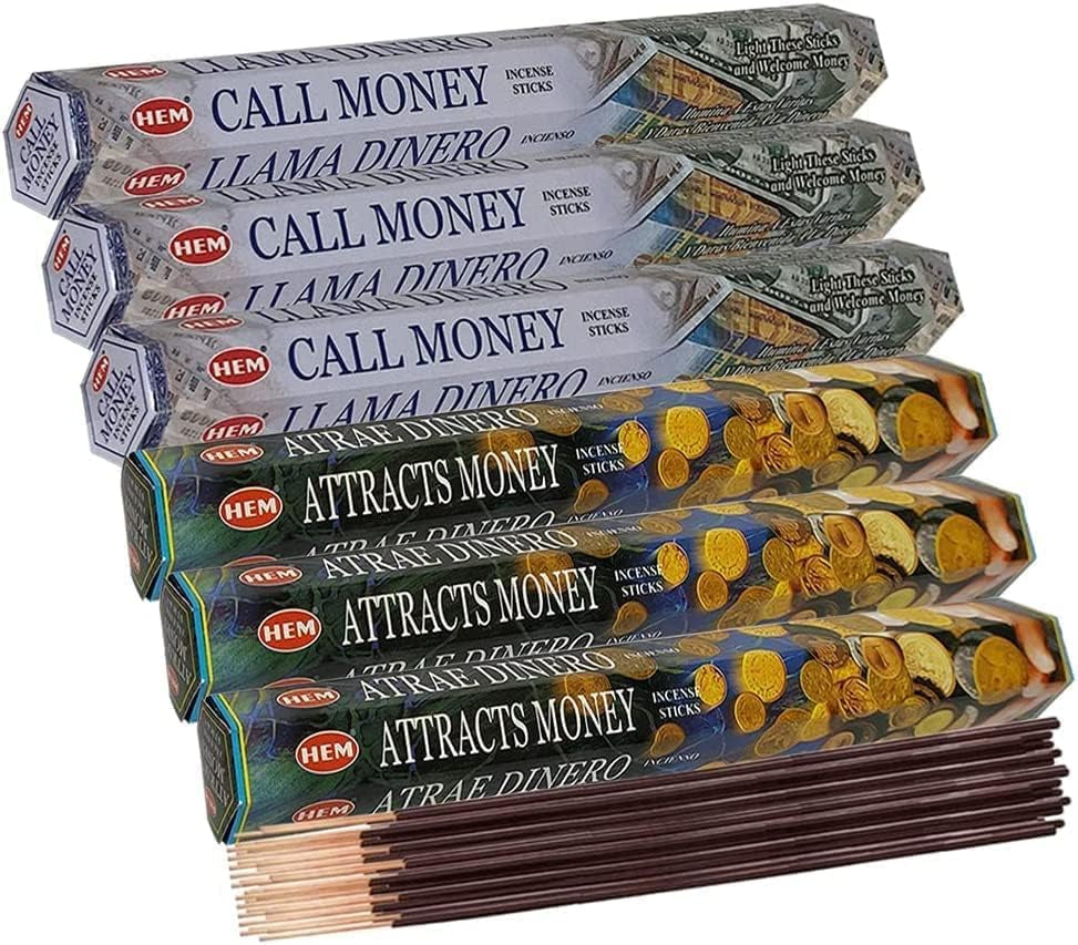 Call Money & Attracts Money Incense Sticks & Holder Bundle Variety Pack from Hem  Insense Insence