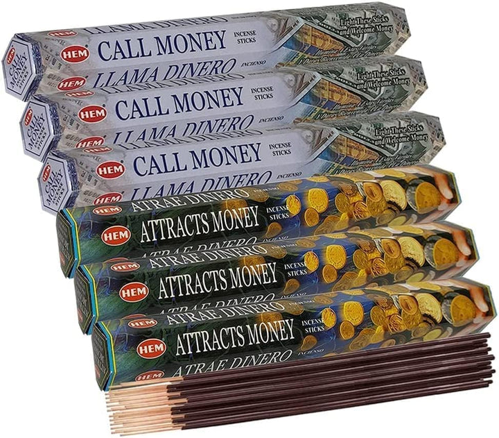 Call Money & Attracts Money Incense Sticks & Holder Bundle Variety Pack from Hem  Insense Insence