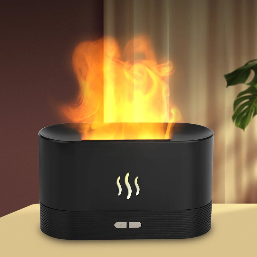 180Ml Flame Air Humidifier Essential Oil Diffuser, 3D USB 7 Color Light Aroma Diffuser 