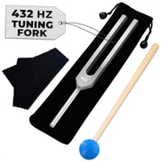 528 Hz Solfeggio Tuning Fork Set – 6.77 inch Aluminum Alloy Harmony Tuning Fork with Reflex Hammer, Cleaning Cloth & Carry Bag for Meditation, Relaxation, Vibrational Sounds & Music Instrument Tuning