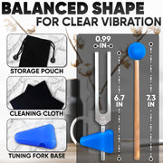 528 Hz Solfeggio Tuning Fork Set – 6.77 inch Aluminum Alloy Harmony Tuning Fork with Reflex Hammer, Cleaning Cloth & Carry Bag for Meditation, Relaxation, Vibrational Sounds & Music Instrument Tuning