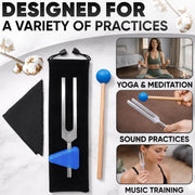 528 Hz Solfeggio Tuning Fork Set – 6.77 inch Aluminum Alloy Harmony Tuning Fork with Reflex Hammer, Cleaning Cloth & Carry Bag for Meditation, Relaxation, Vibrational Sounds & Music Instrument Tuning