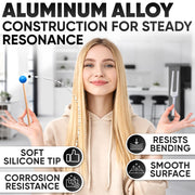 528 Hz Solfeggio Tuning Fork Set – 6.77 inch Aluminum Alloy Harmony Tuning Fork with Reflex Hammer, Cleaning Cloth & Carry Bag for Meditation, Relaxation, Vibrational Sounds & Music Instrument Tuning