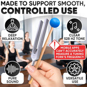 528 Hz Solfeggio Tuning Fork Set – 6.77 inch Aluminum Alloy Harmony Tuning Fork with Reflex Hammer, Cleaning Cloth & Carry Bag for Meditation, Relaxation, Vibrational Sounds & Music Instrument Tuning