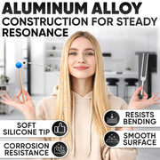 528 Hz Solfeggio Tuning Fork Set – 6.77 inch Aluminum Alloy Harmony Tuning Fork with Reflex Hammer, Cleaning Cloth & Carry Bag for Meditation, Relaxation, Vibrational Sounds & Music Instrument Tuning