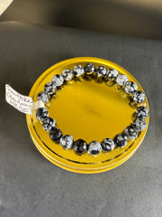 Snowflake Obsidian Faceted Bracelet