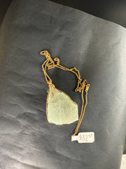 Aventurine Stone Wire Wrapped in 14k GF wire on a 14K GF Rolo Chain 18