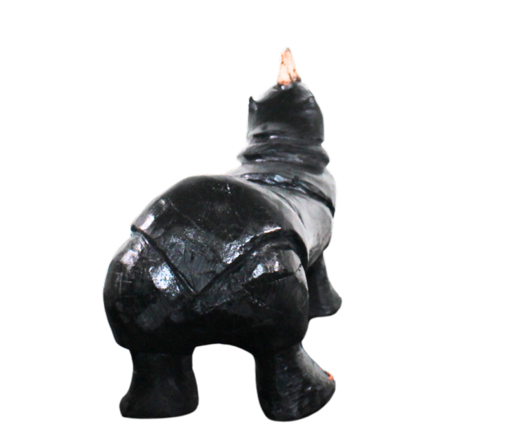 "Black Rhino" Reclaimed Wood Sculpture – Strength, Resilience, Courage & Masculinity