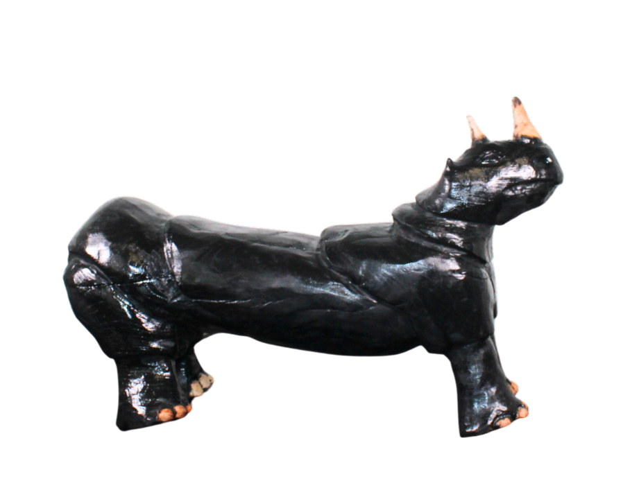 "Black Rhino" Reclaimed Wood Sculpture – Strength, Resilience, Courage & Masculinity