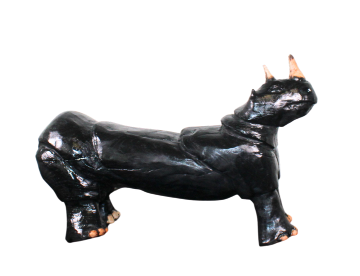 "Black Rhino" Reclaimed Wood Sculpture – Strength, Resilience, Courage & Masculinity