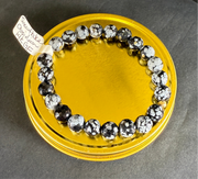 Snowflake Obsidian Faceted Bracelet