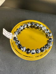 Snowflake Obsidian Faceted Bracelet