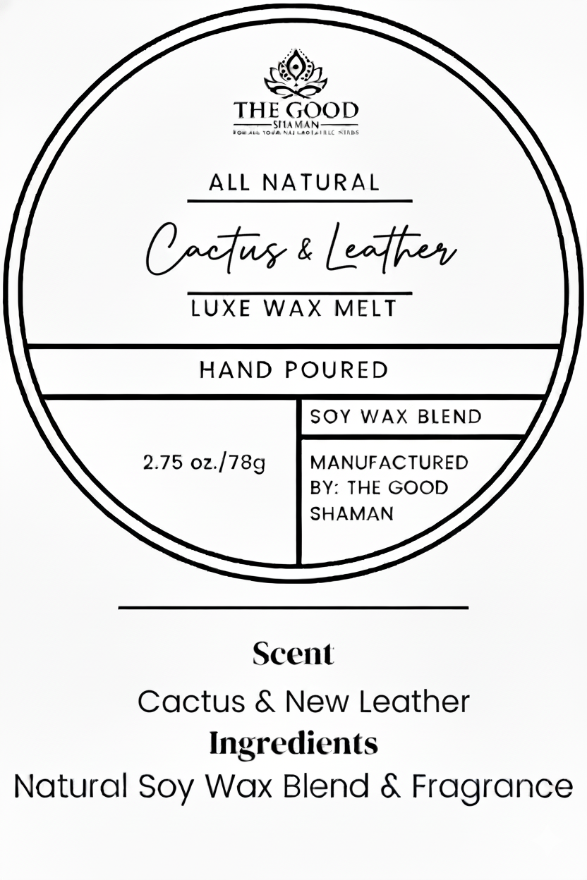 Cactus & Leather - Luxe Hand-Poured Natural Soy Wax Melts