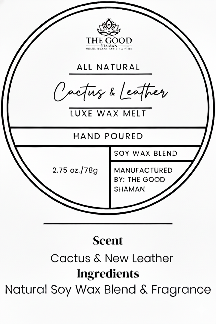 Cactus & Leather - Luxe Hand-Poured Natural Soy Wax Melts