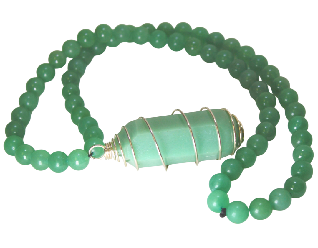 30" (76 cm.) Green Aventurine Crystal Necklace