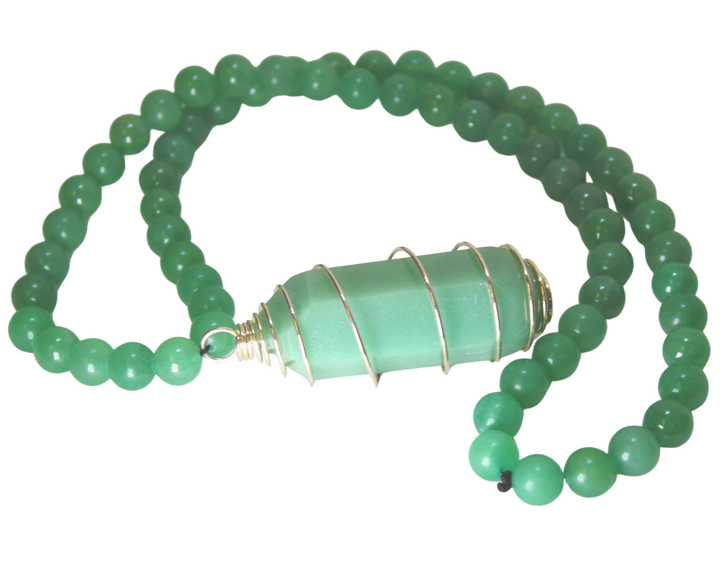 30" (76 cm.) Green Aventurine Crystal Necklace