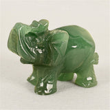 Lucky Elephant Green Figurine Ornament