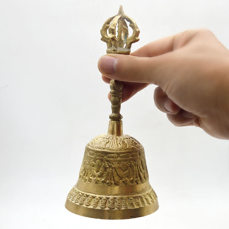 Brass Handicraft Large Engraved Hand Bell