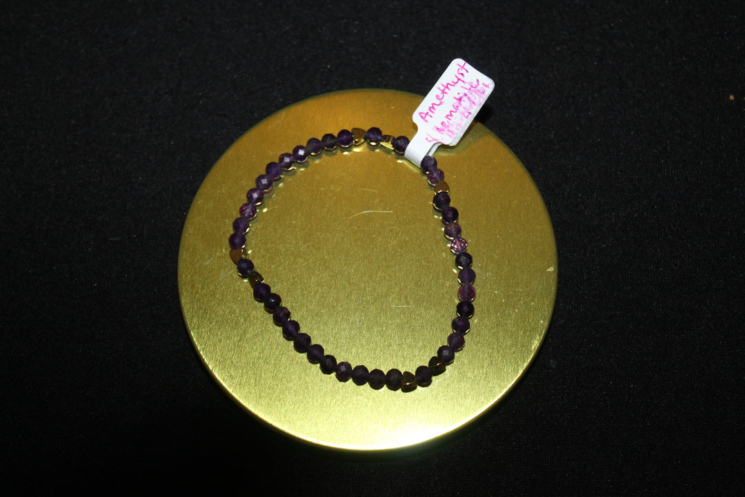 4mm Amethyst Bracelet 14KGF