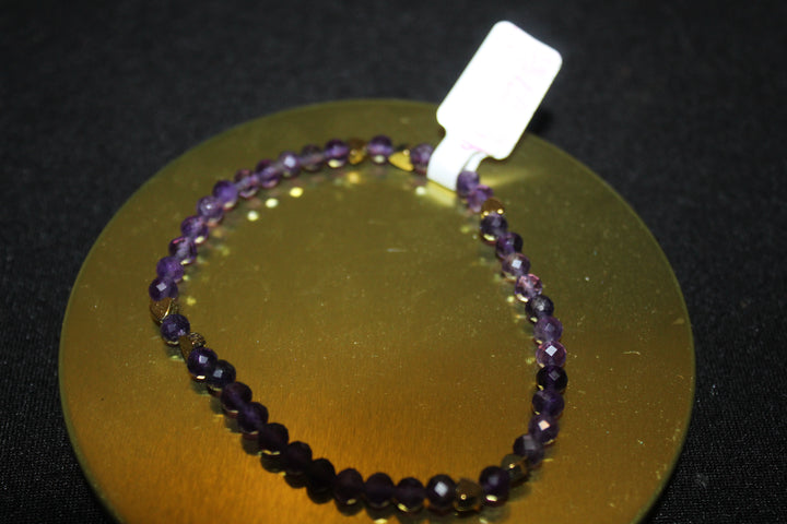 4mm Amethyst Bracelet 14KGF