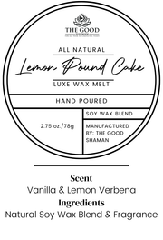 Lemon Pound Cake – Luxe Hand-Poured Natural Soy Wax Melts