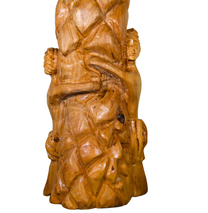 "Mother Gaia" Reclaimed Wood Sculpture with Ankh Pendant