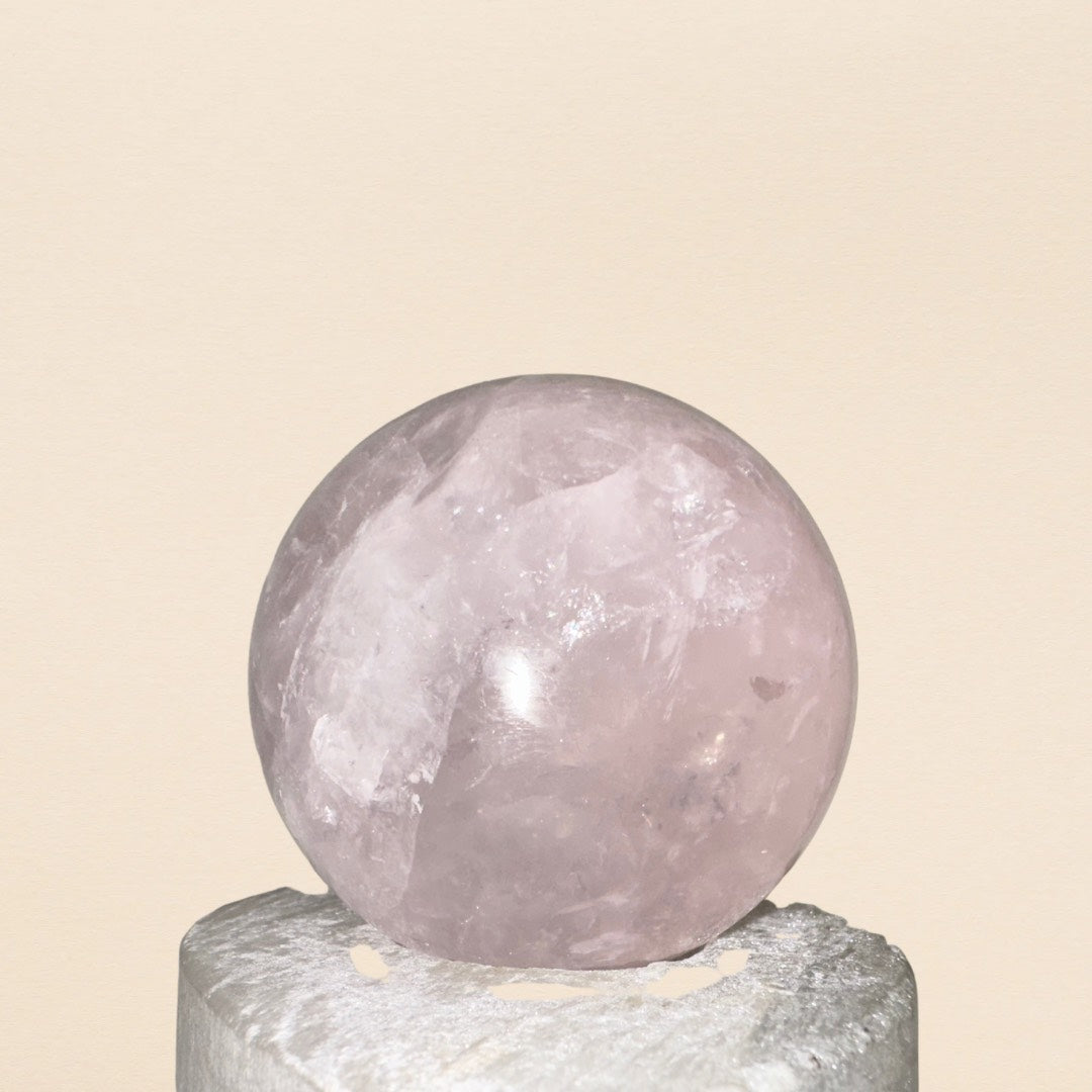 Natural Rose Quartz Crystal Sphere - 619 grams