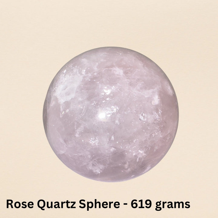 Natural Rose Quartz Crystal Sphere - 619 grams