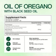 300 Capsules Oil Of Oregano with Black Seed Oil - Natural Antioxidants for Fitness Nutritional Support - Highly Effective