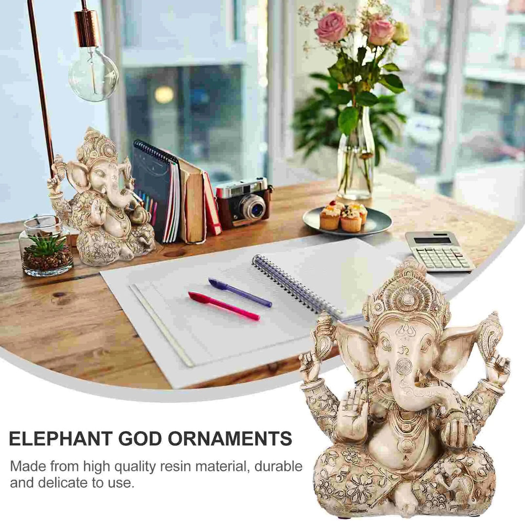 Stone Colored Resin Lord Ganesha Decoration