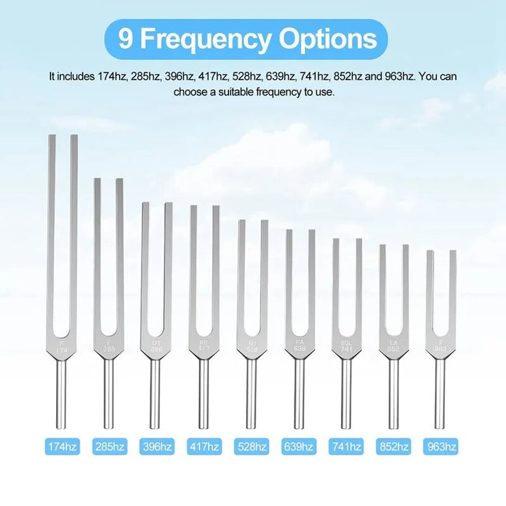 Tuning Fork Set - 9 Tuning Forks For Healing Chakra