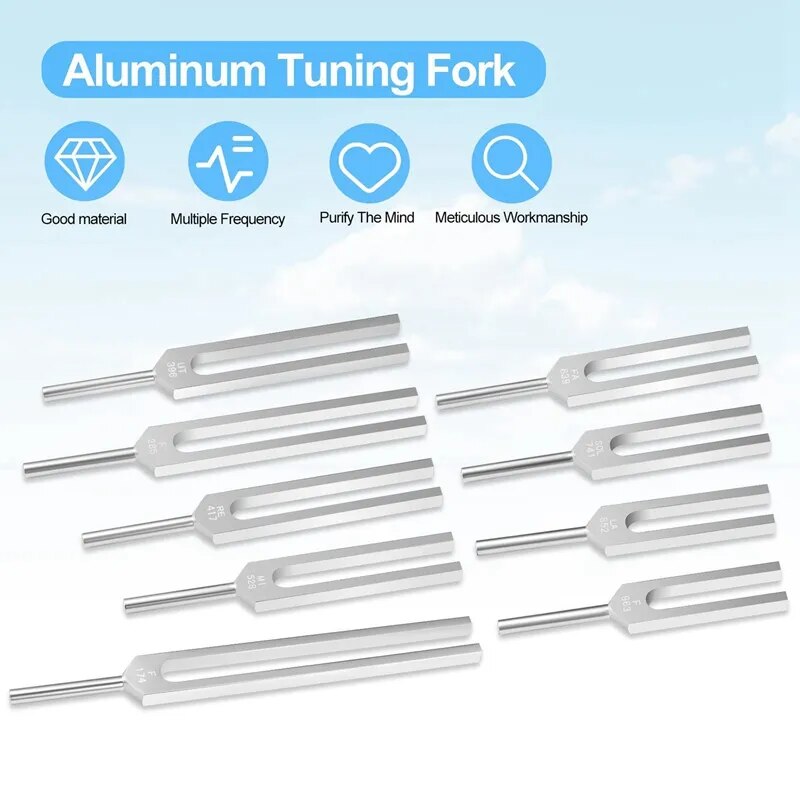 Tuning Fork Set - 9 Tuning Forks For Healing Chakra