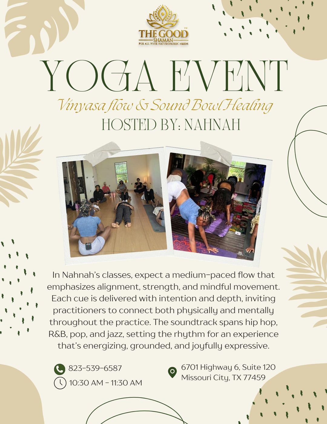 Vinyasa Flow & Sound Bowl Healing, Hosted by Nahnah