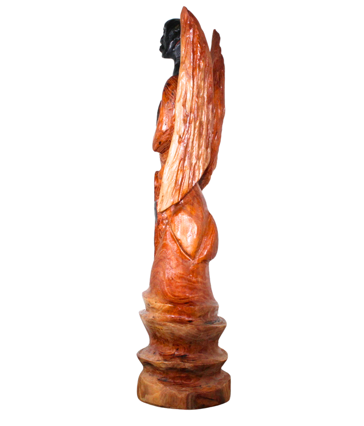 "Prying African Angel" - Reclaimed Wood Statue