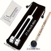 128Hz Medical-Grade Tuning Forks - Large Ergonomic Design with Bell Clips for Soothing Ear Massage