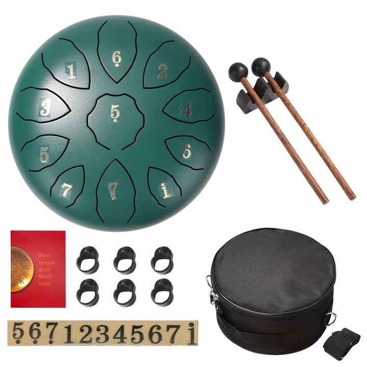 3/6/8 Inch Steel Tongue Drum Set Handpan Drum Pad Tank with Drumstick Carrying Bag Percussion Instruments Accessories