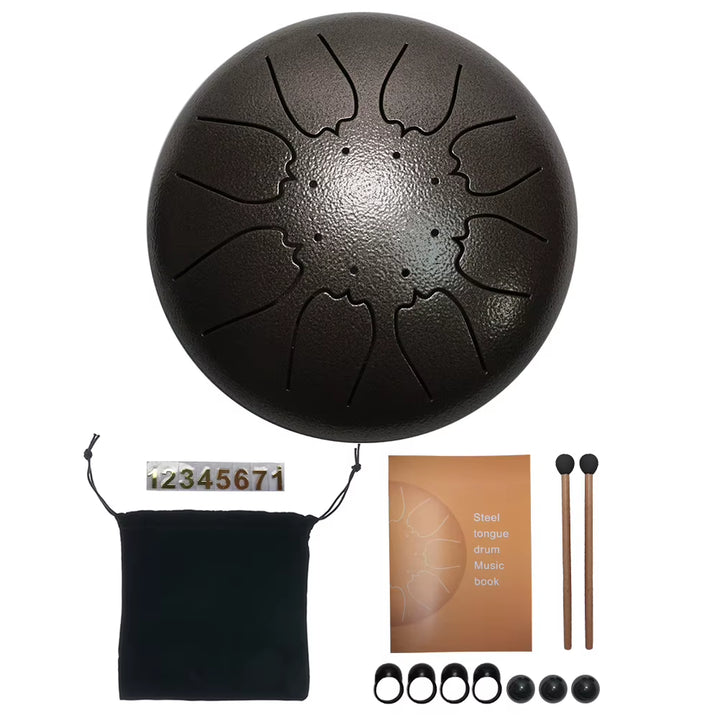 3/6/8 Inch Steel Tongue Drum Set Handpan Drum Pad Tank with Drumstick Carrying Bag Percussion Instruments Accessories