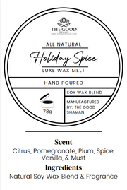 Holiday Spice - Luxe Hand-Poured Natural Soy Wax Melts