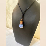 Lapis Lazuli Handmade Potion Bottle Protection Copper Wire Wrapped Necklace with Gold Filled Closures