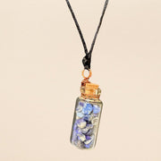 Lapis Lazuli Handmade Potion Bottle Protection Copper Wire Wrapped Necklace with Gold Filled Closures