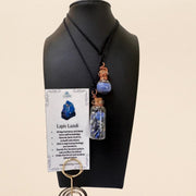 Lapis Lazuli Handmade Potion Bottle Protection Copper Wire Wrapped Necklace with Gold Filled Closures