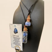 Lapis Lazuli Handmade Potion Bottle Protection Copper Wire Wrapped Necklace with Gold Filled Closures